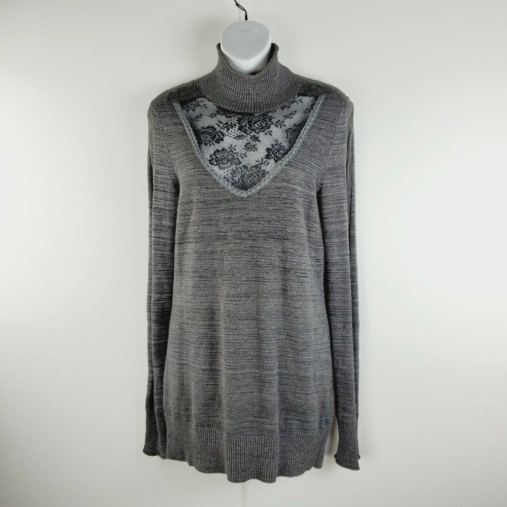Free People Womens Mock Neck Full Sleeves Sweater